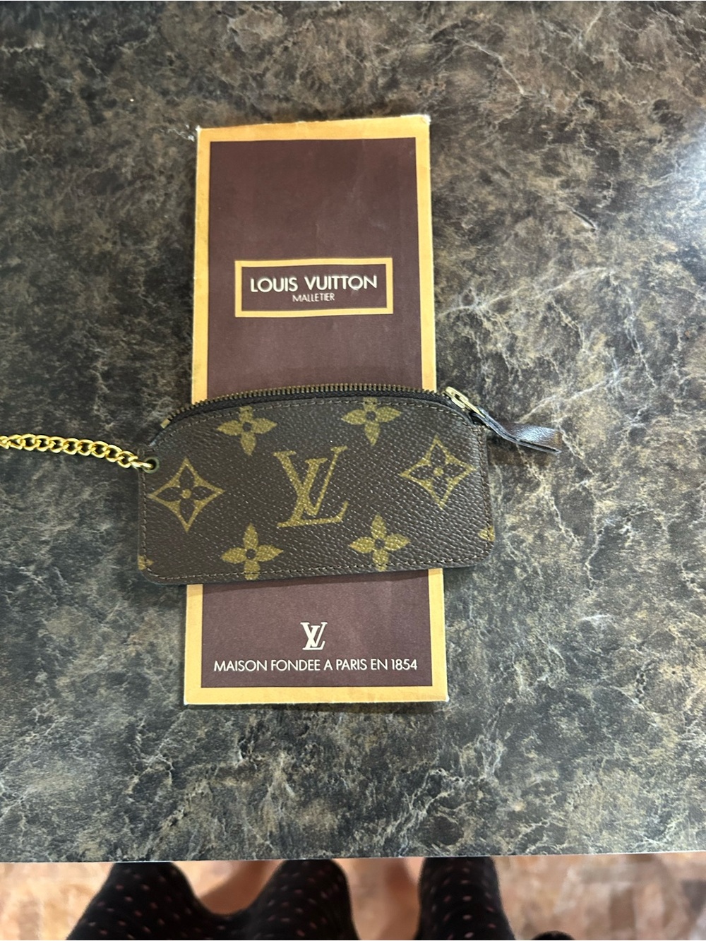 Louis Vuitton Monogram Key Pouch in Brown and Gold
